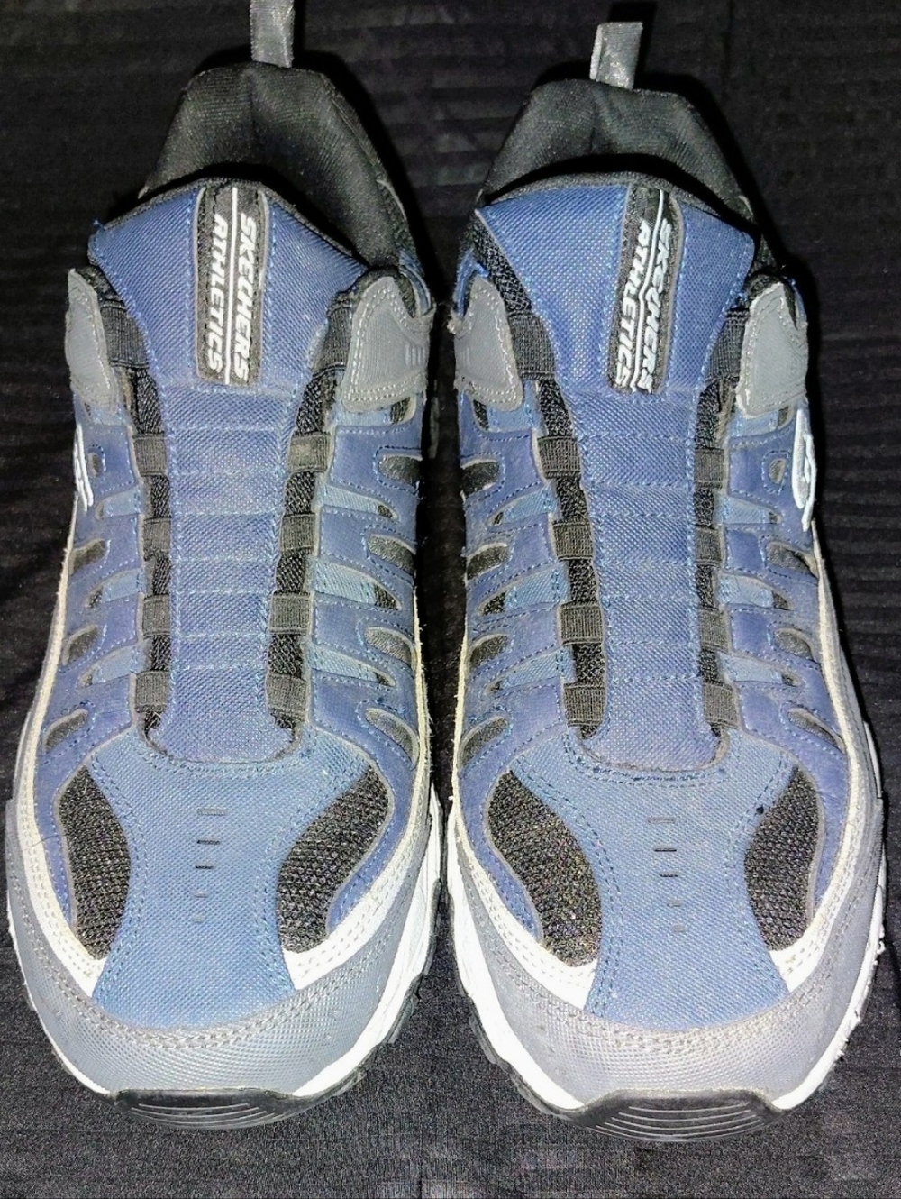 Skechers Afterburn M Blue and Gray Men's Athletic Sneakers Size 12
